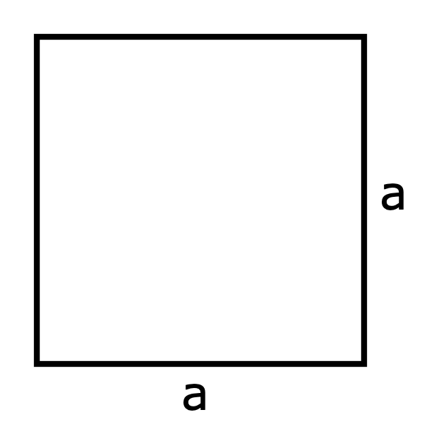 Figuren visar en kvadrat med sidlängden a.